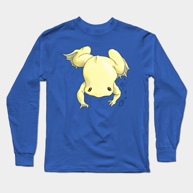 Platanna (Xenopus laevis) - Albino Long Sleeve T-Shirt by Furia And Mimma